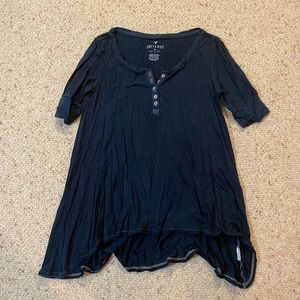 AEO soft and sexy navy blue top